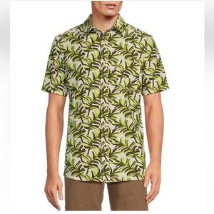 ROWM Red & Relax Performance Short Sleeve Leaf Print Shirt 2XB NWOT